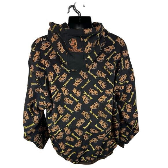 Barefox Hoodie Full Zip Size 2XL All Over Print Streetwear Y2K - Picture 2 of 11